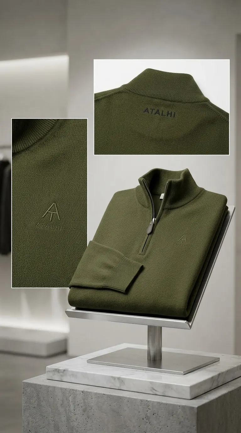 Atalhi Half Zip in Olive